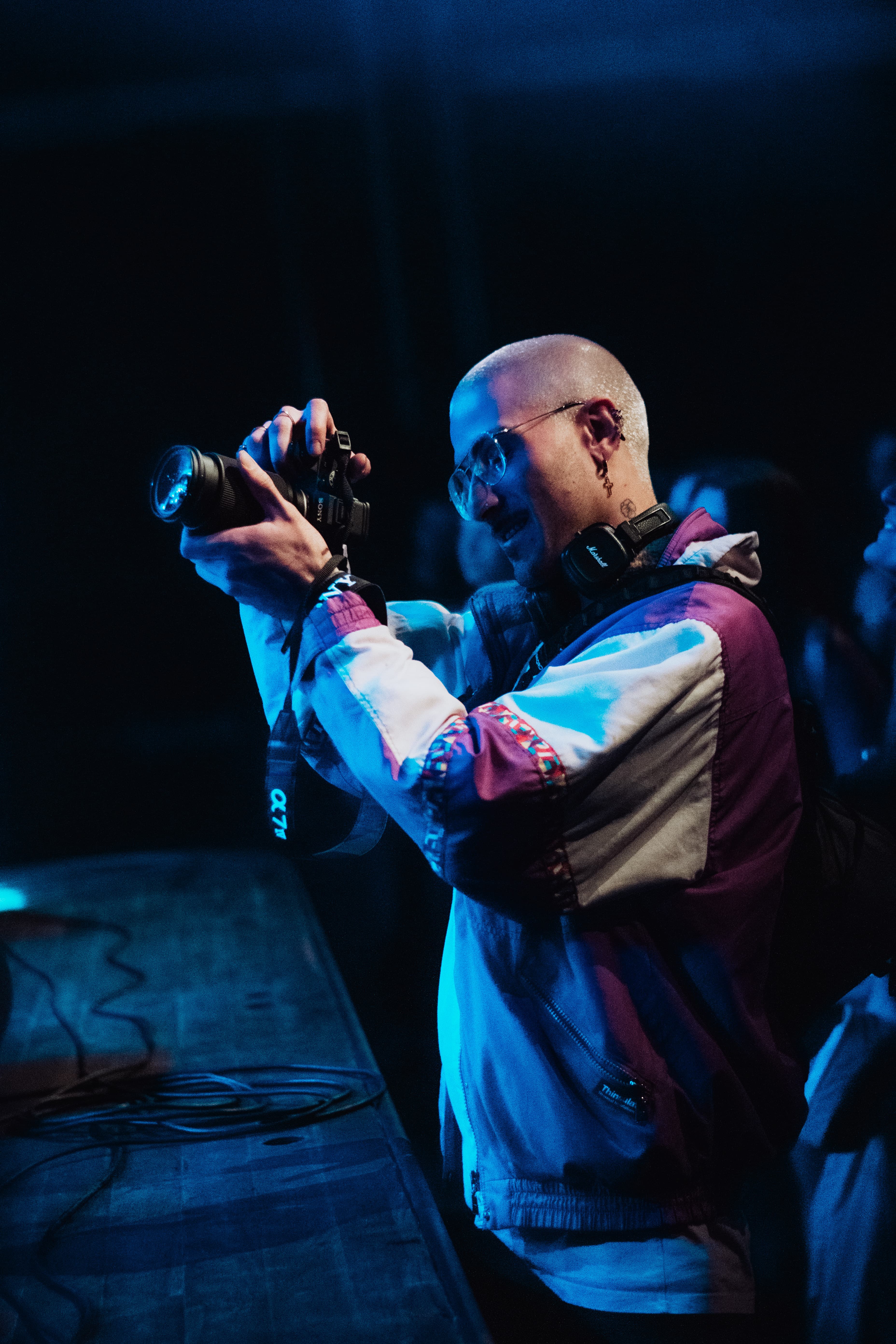 Carlo a.k.a. Rabbit photographing live music